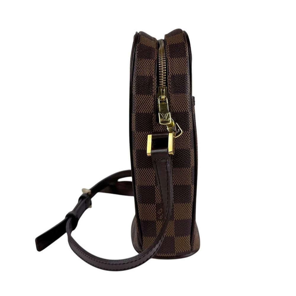 Louis Vuitton Damier Bag Shoulder Brown Ipanema Crossbody Canvas Gold Brown Gold